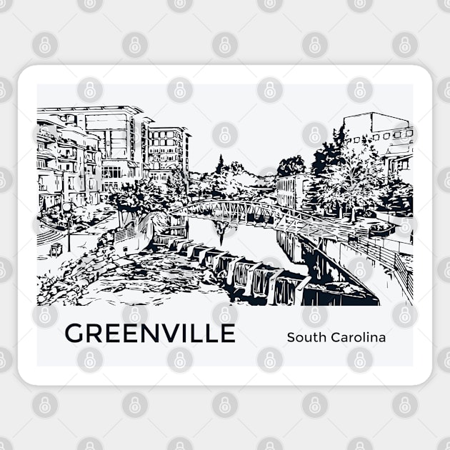 Greenville South Carolina Sticker by Lakeric